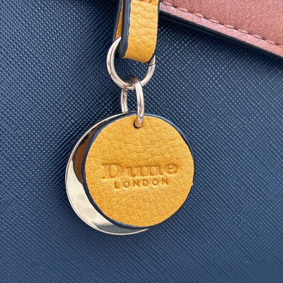 Dune London Women's Navy Blue Yellow and Brown Faux Leather Crossbody Purse New - Picture 2 of 9